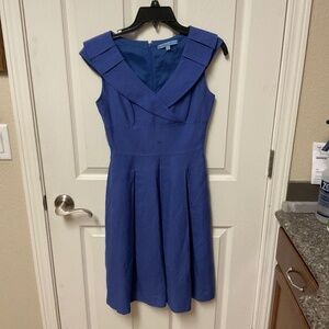 Antonio Melani size 0 royal blue linen dress.  Beautiful collar.